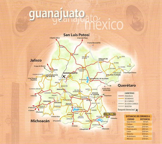 Guanajuato Map Guanajuato Mexico Map